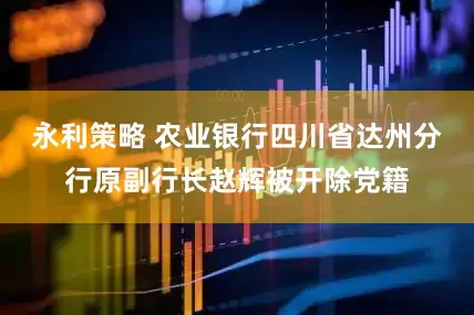 永利策略 农业银行四川省达州分行原副行长赵辉被开除党籍