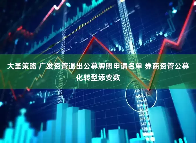 大圣策略 广发资管退出公募牌照申请名单 券商资管公募化转型添变数